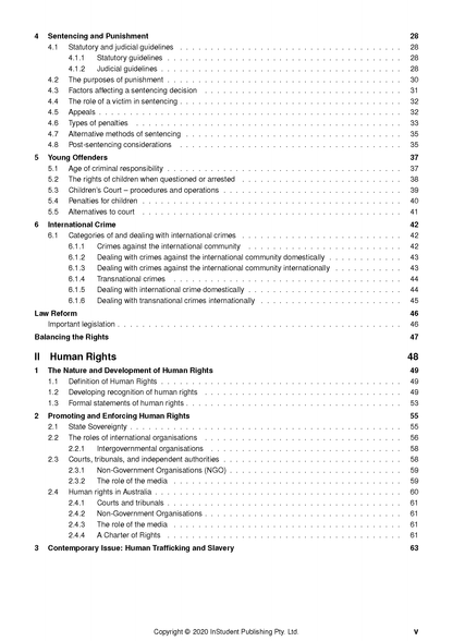Course Notes showing a table of contents by ATAR Notes, listing sections and page numbers on a white page.