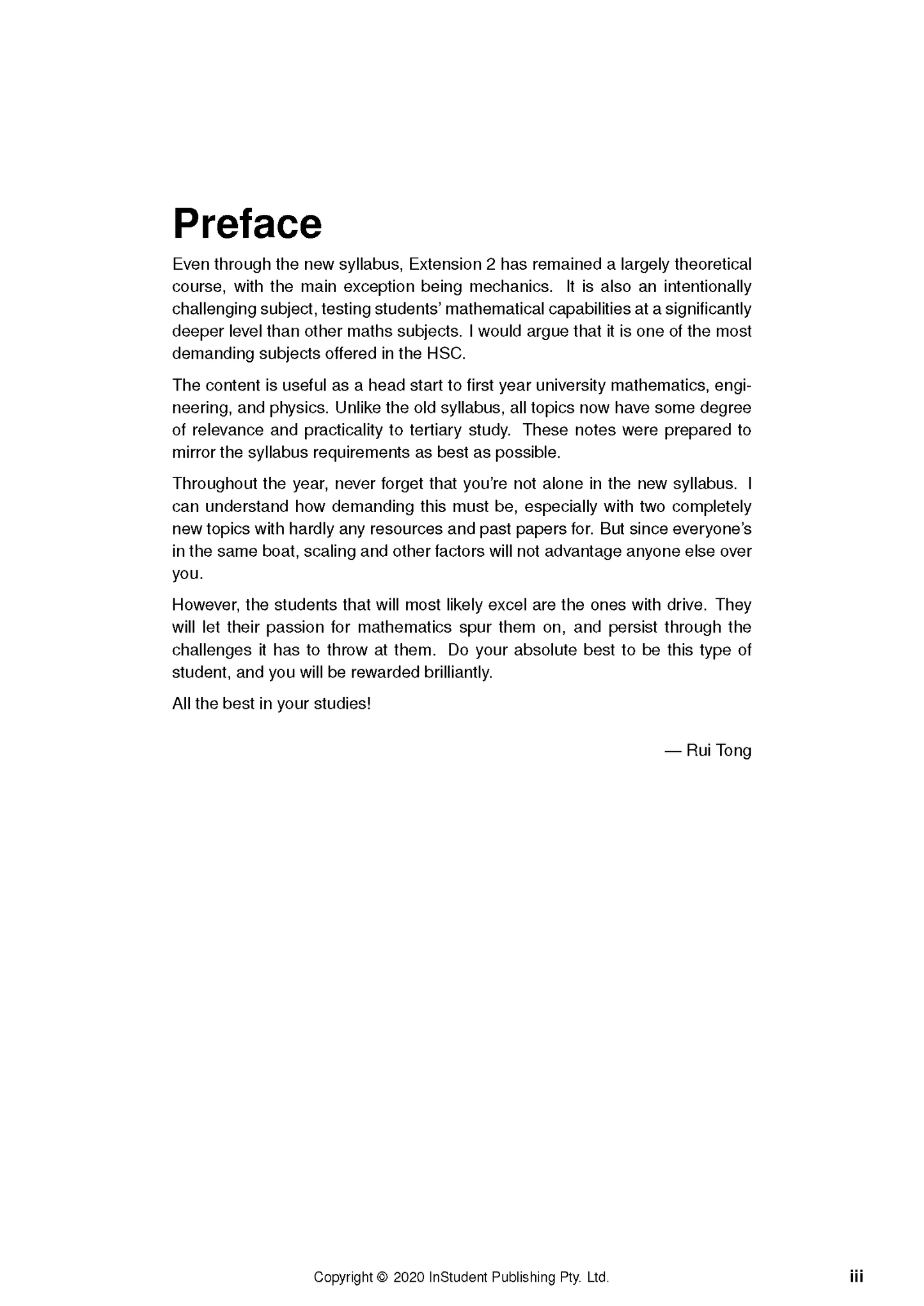 Course Notes by ATAR Notes, showing a white page with black Preface text and copyright information at the bottom.