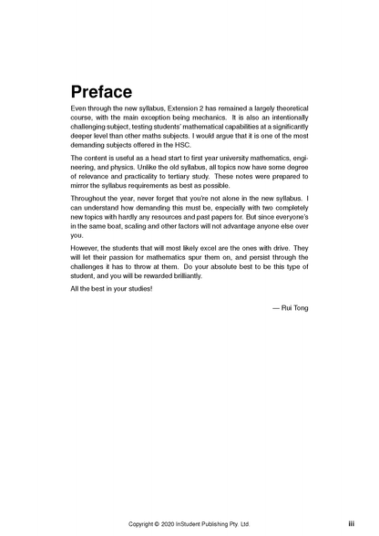 Course Notes by ATAR Notes, showing a white page with black Preface text and copyright information at the bottom.
