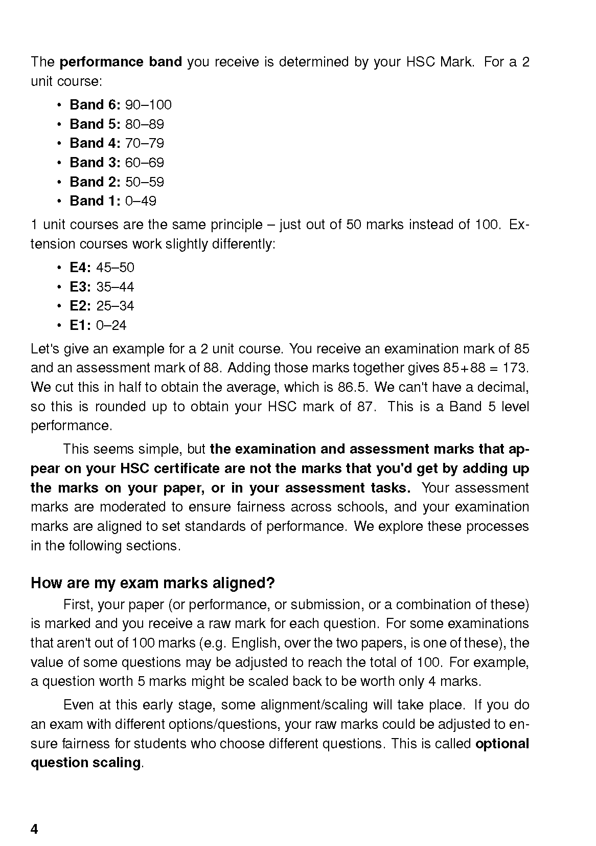 Study guide by ATAR Notes displaying text about exam marking, performance bands, and alignment processes on a white page.