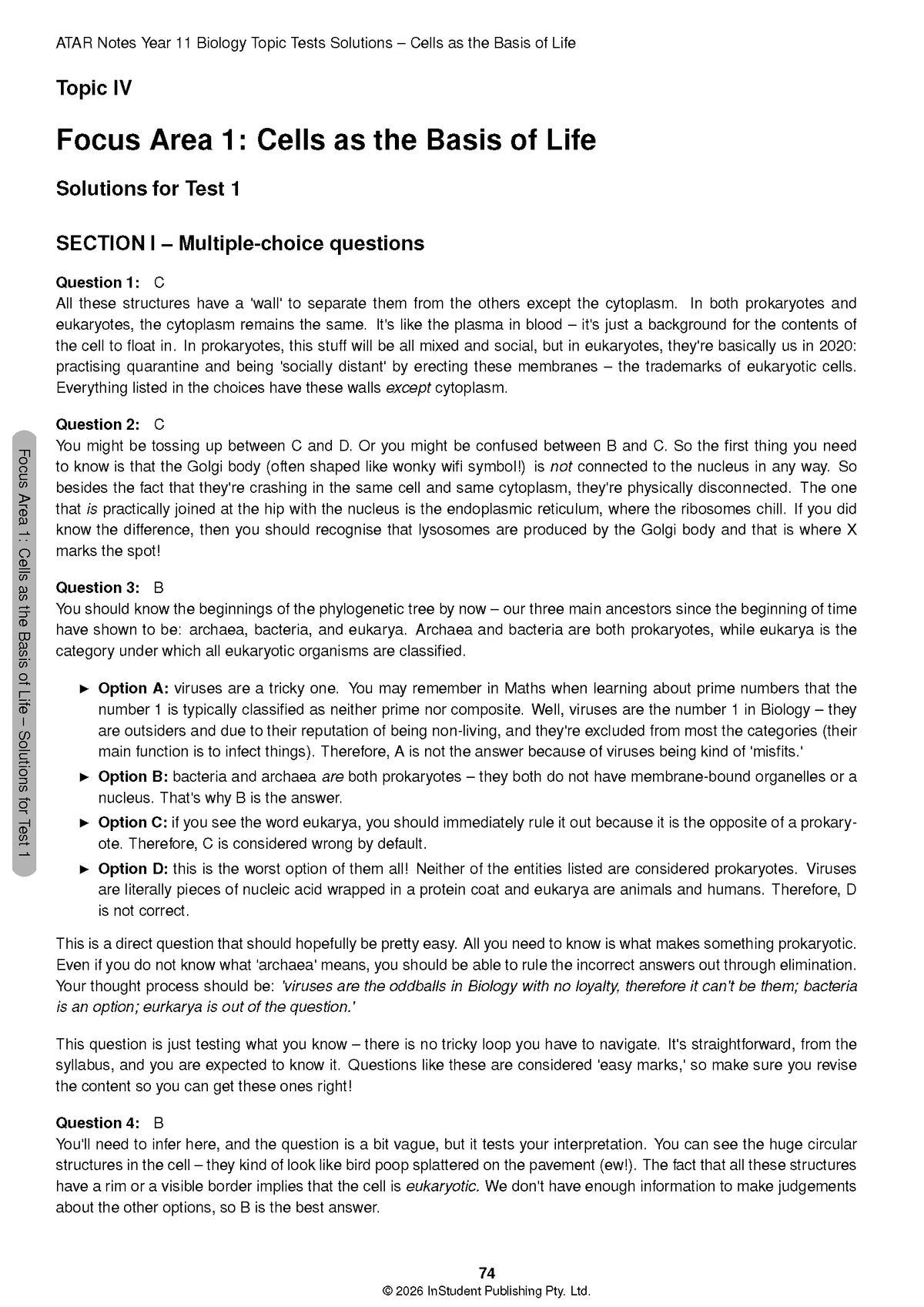 ATAR Notes HSC Year 11 Biology Topic Tests (2027-2029)