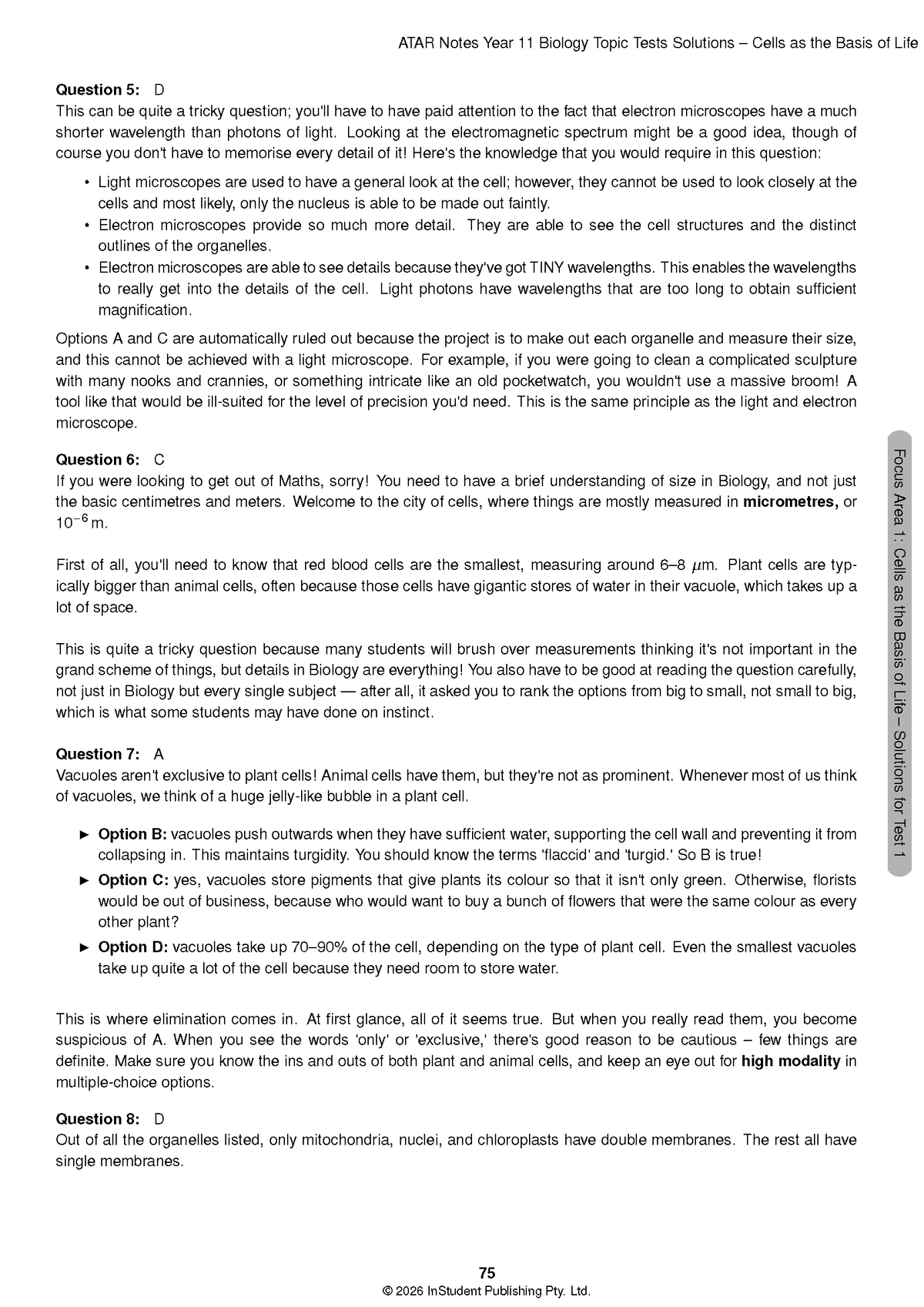 ATAR Notes HSC Year 11 Biology Topic Tests (2027-2029)