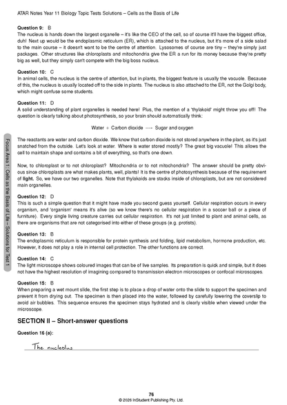 ATAR Notes HSC Year 11 Biology Topic Tests (2027-2029)