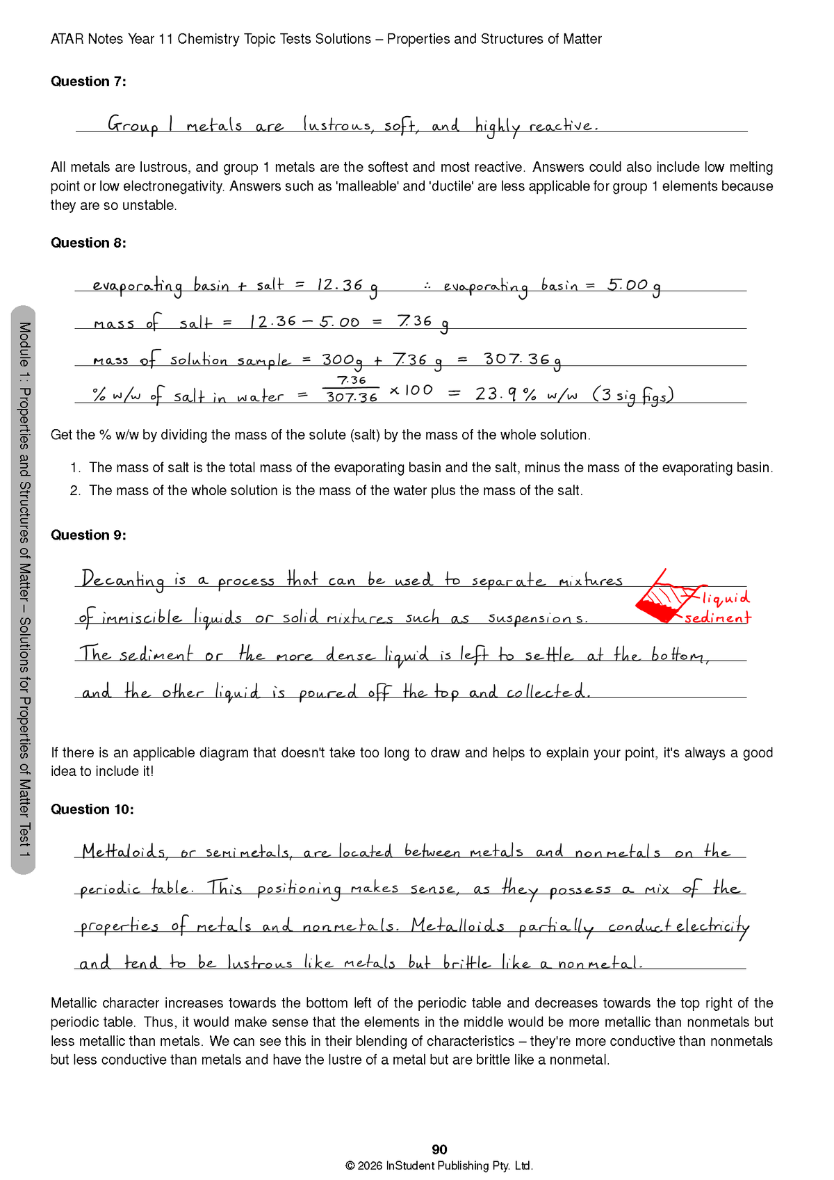 ATAR Notes HSC Year 11 Chemistry Topic Tests (2026-2027)