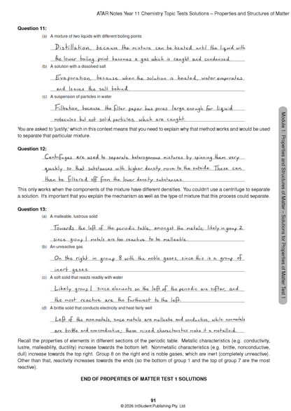 ATAR Notes HSC Year 11 Chemistry Topic Tests (2026-2027)