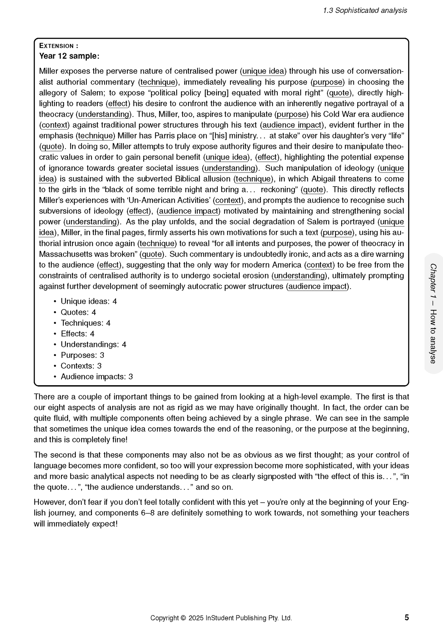 HSC English Course Notes by ATAR Notes, displaying a page with literary analysis techniques.