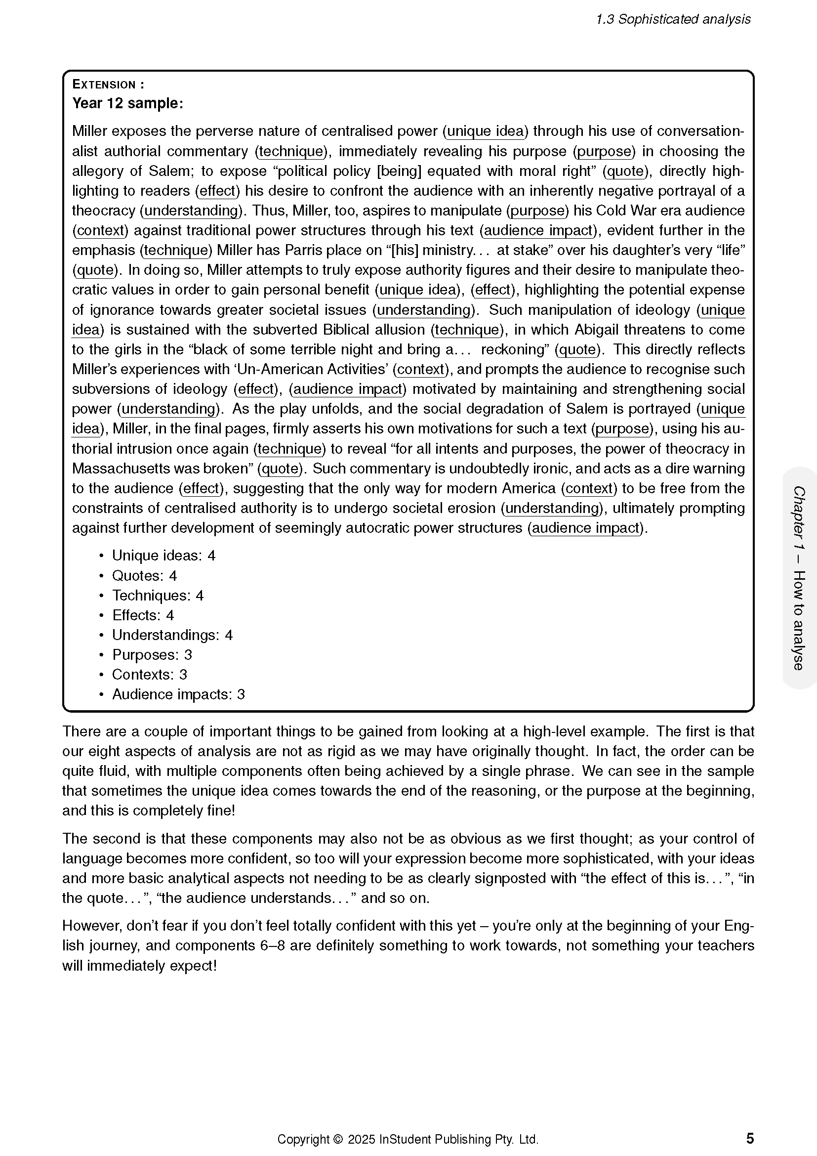 HSC English Course Notes by ATAR Notes, displaying a page with literary analysis techniques.