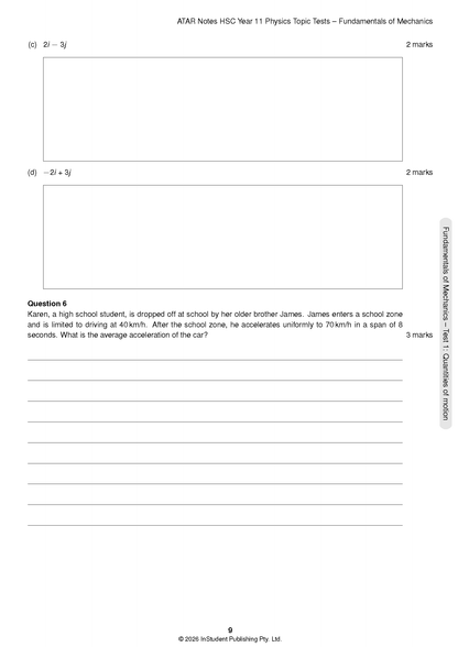 ATAR Notes HSC Year 11 Physics Topic Tests (2027-2029)