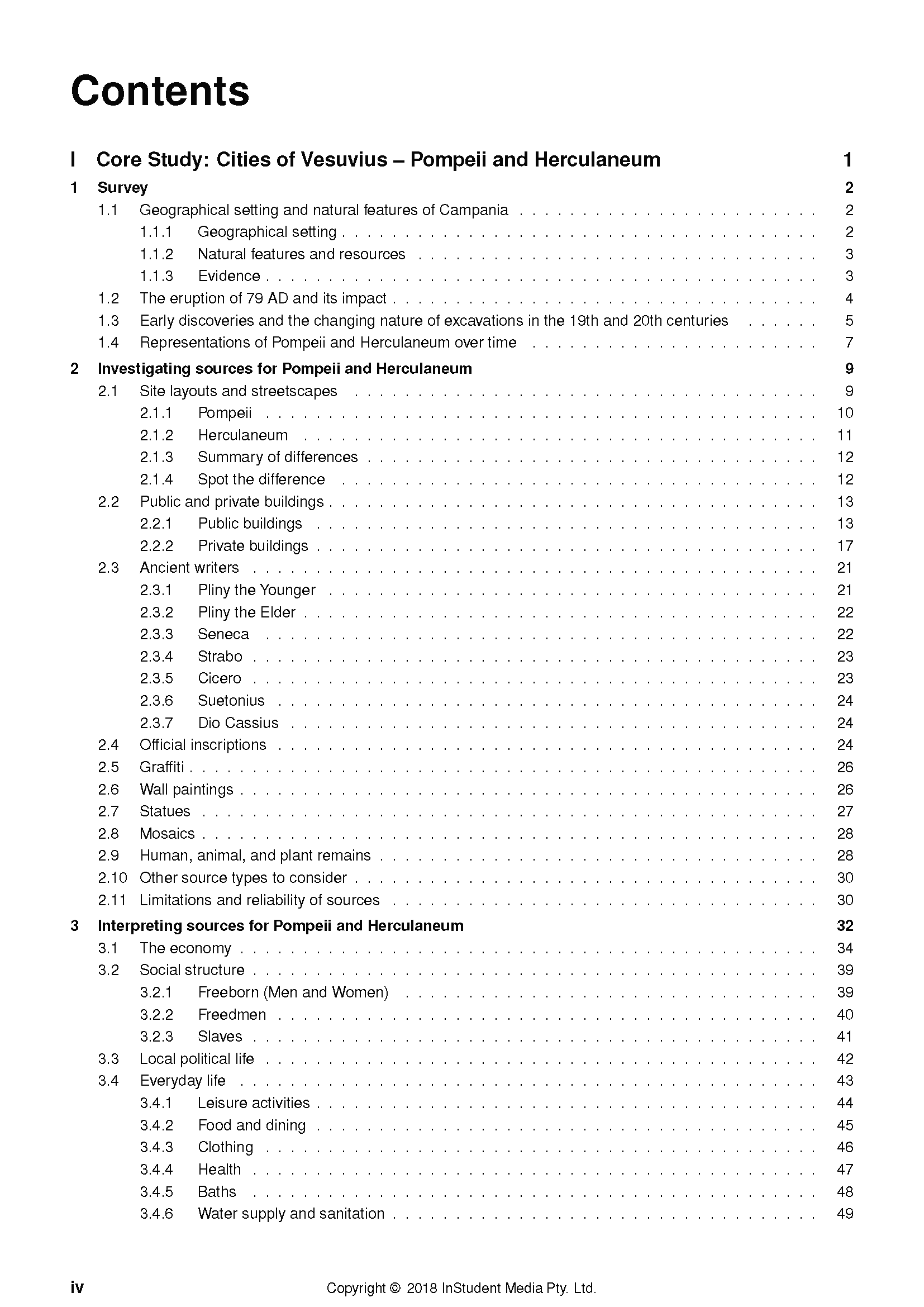 Course notes by ATAR Notes displaying a cropped table of contents page featuring Ancient History topics.