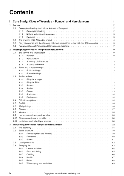 Course notes by ATAR Notes displaying a cropped table of contents page featuring Ancient History topics.