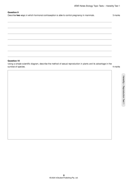ATAR Notes HSC Year 12 Biology Topic Tests (2026-2027)