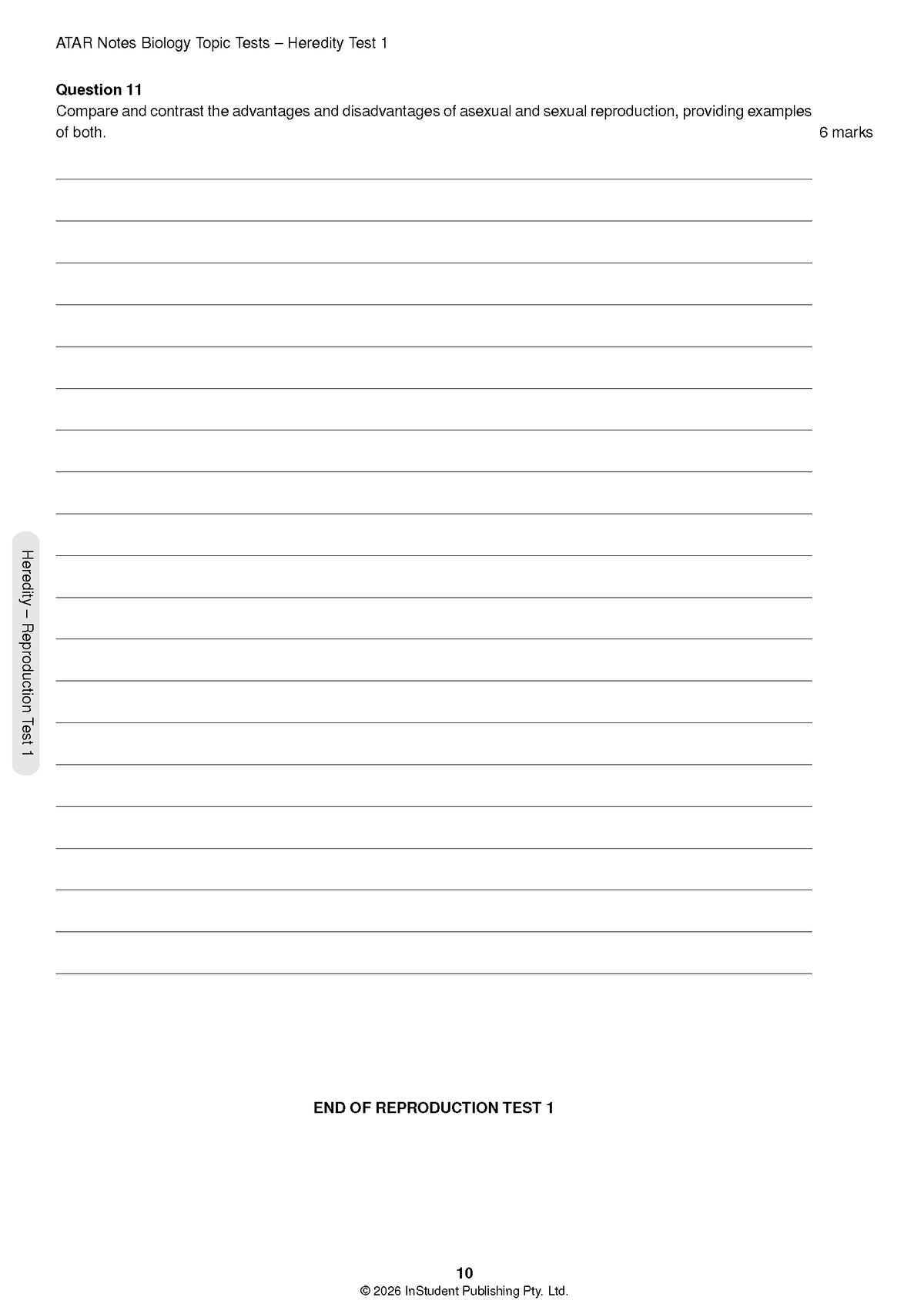 ATAR Notes HSC Year 12 Biology Topic Tests (2026-2027)