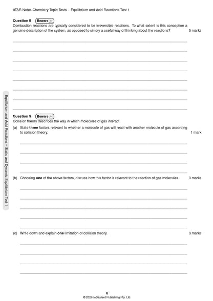 ATAR Notes HSC Year 12 Chemistry Topic Tests (2026-2028)
