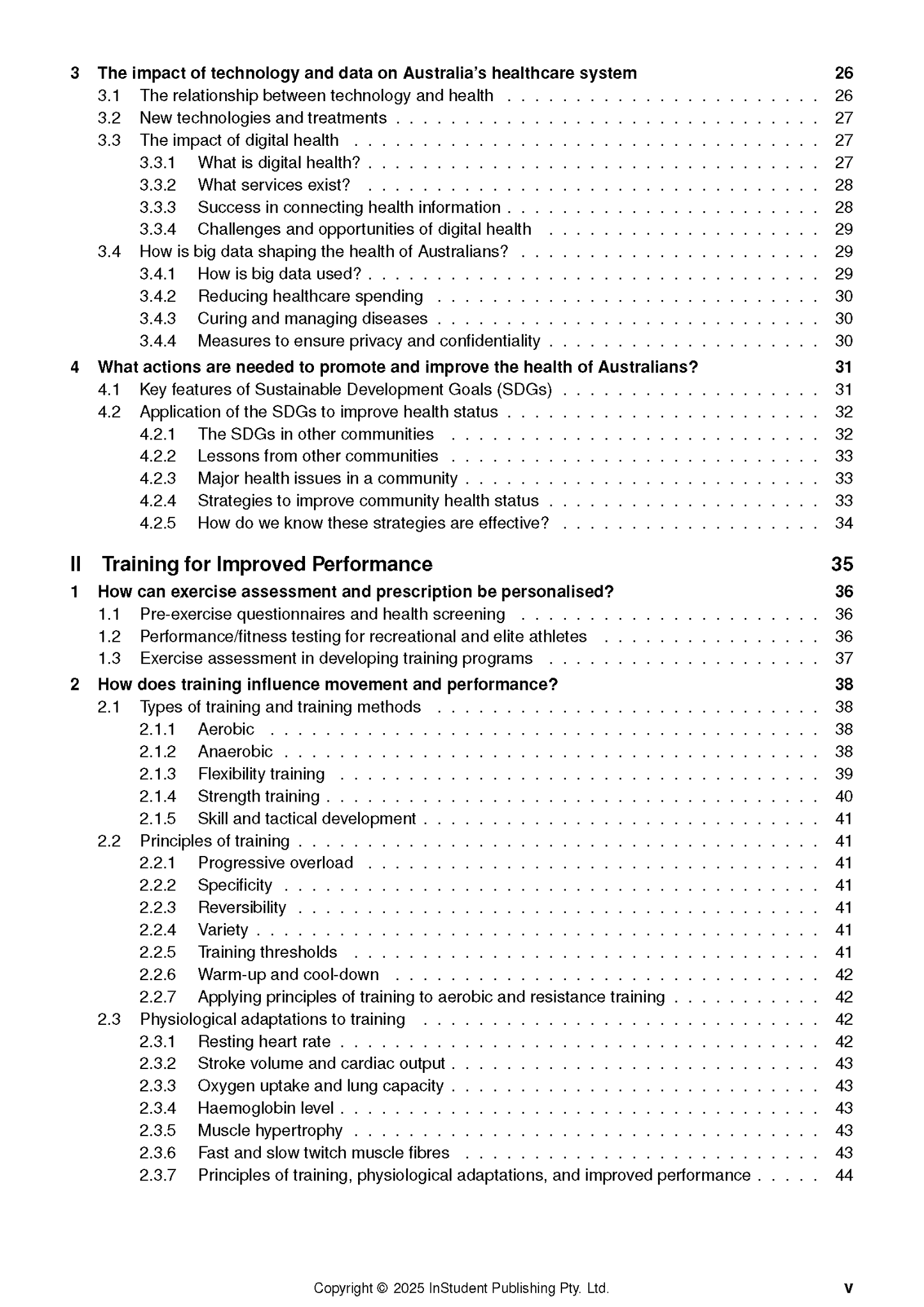 Course Notes by ATAR Notes displaying a detailed table of contents with chapter headings and page numbers.