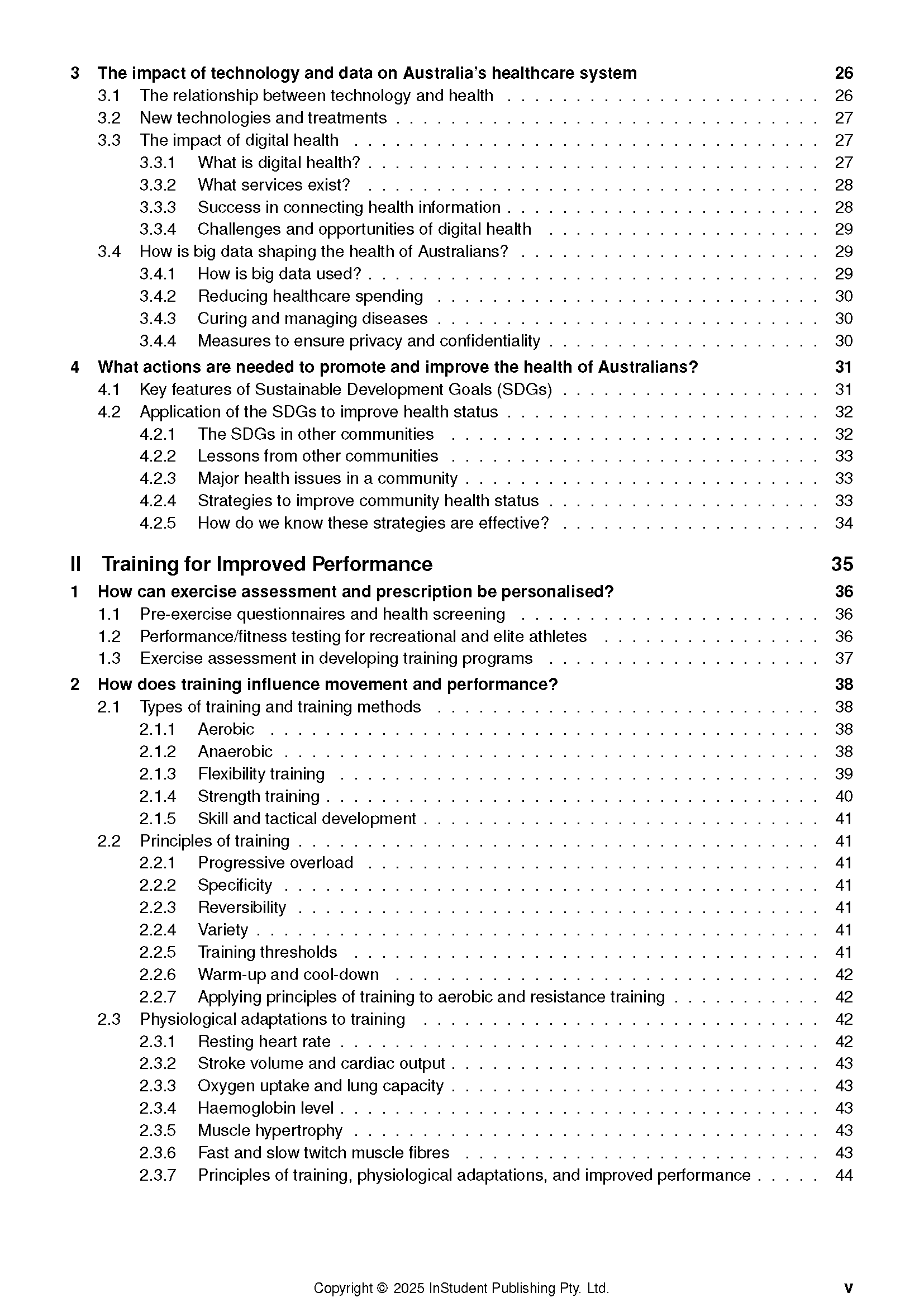 Course Notes by ATAR Notes displaying a detailed table of contents with chapter headings and page numbers.