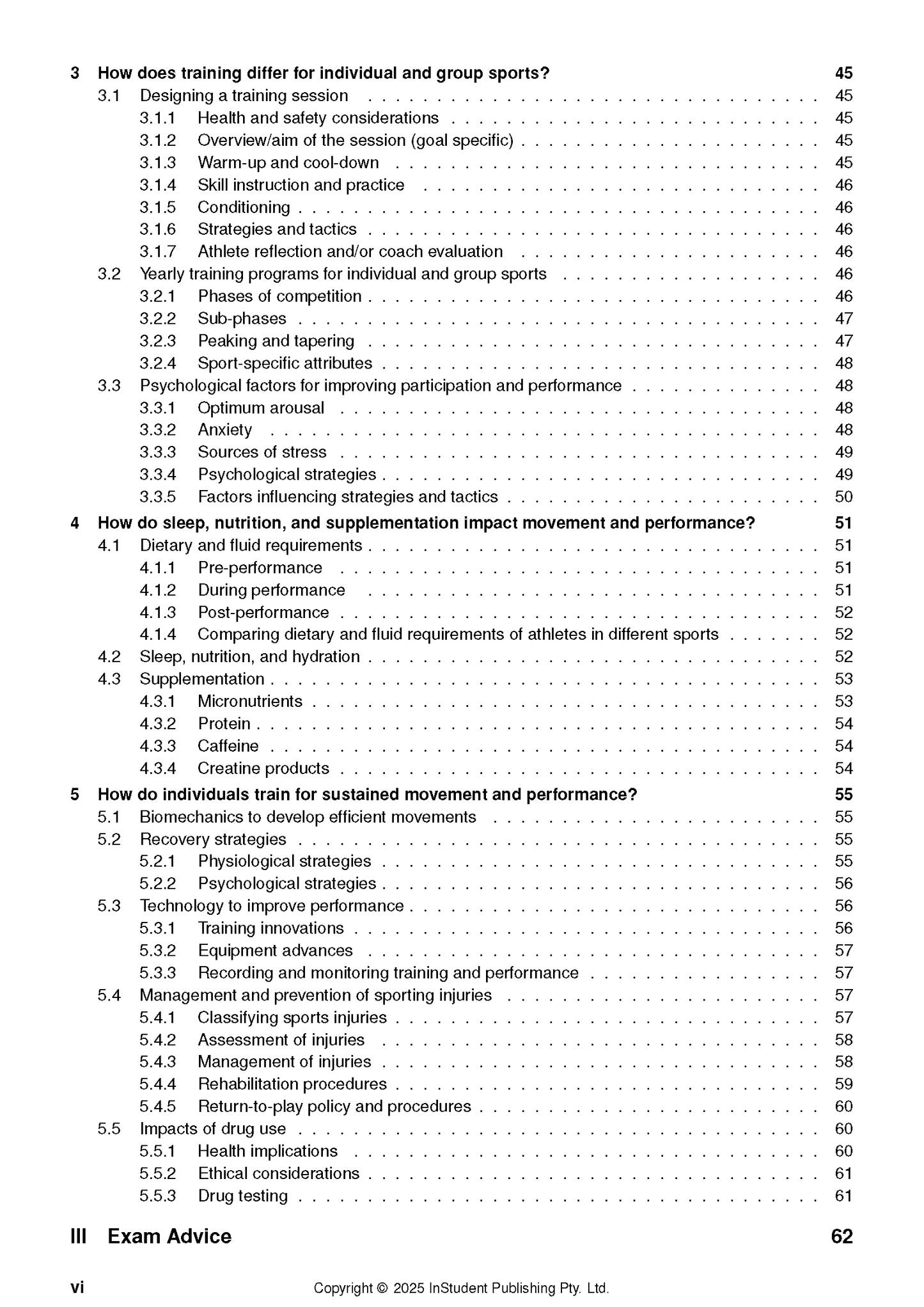 Course Notes by ATAR Notes, displaying a table of contents with section headings and page numbers.