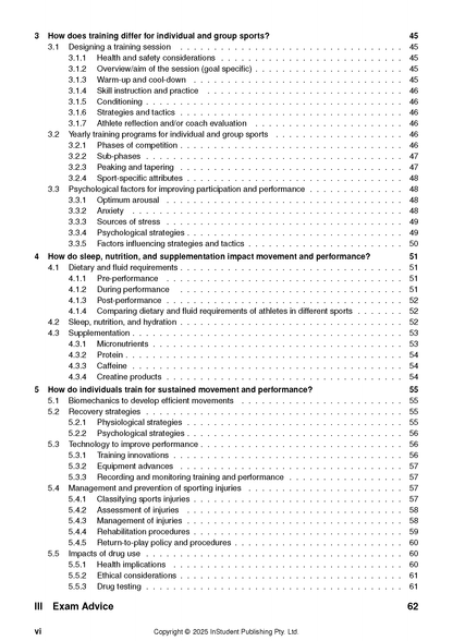 Course Notes by ATAR Notes, displaying a table of contents with section headings and page numbers.