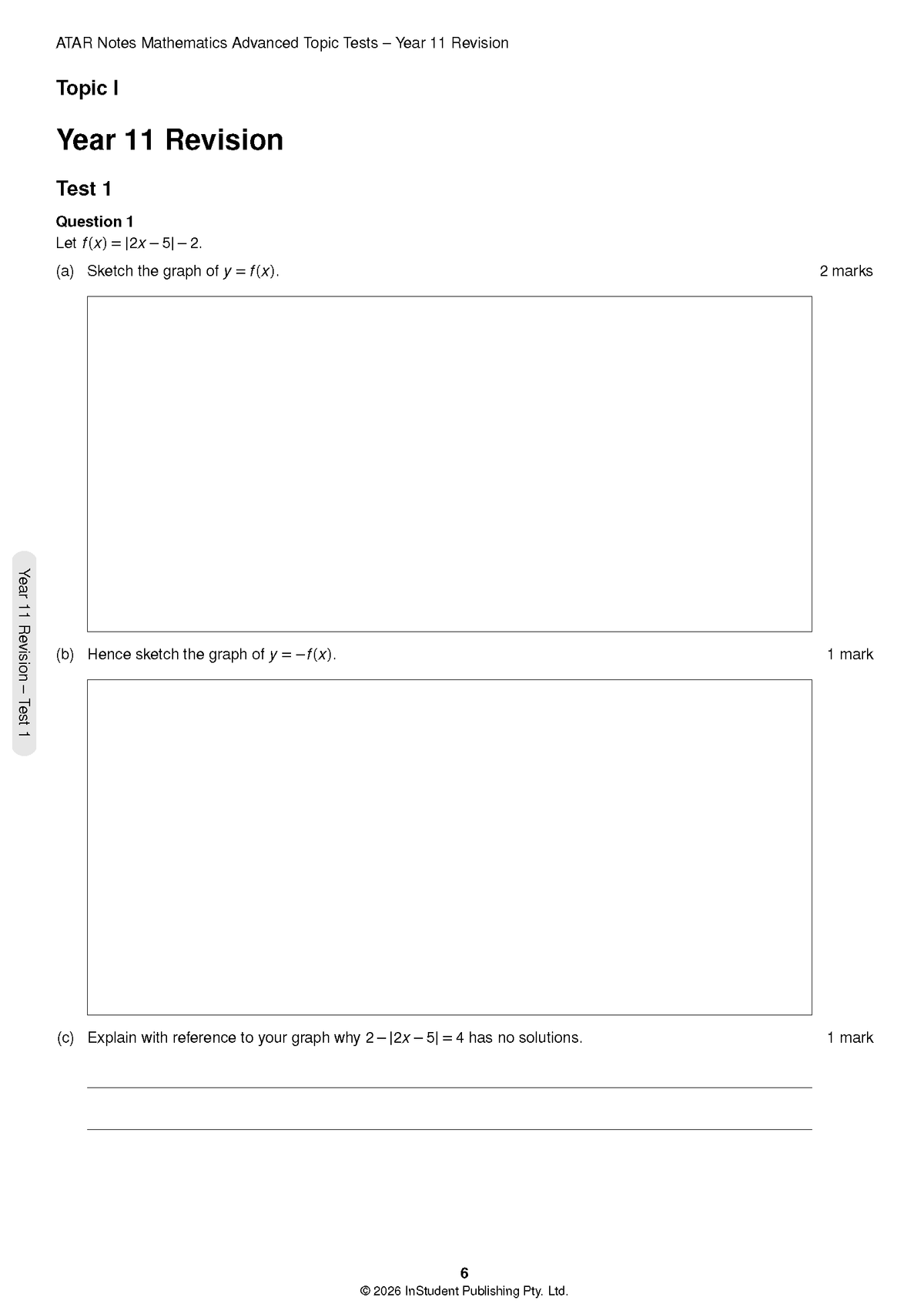 ATAR Notes HSC Year 12 Mathematics Advanced Topic Tests (2026-2029)