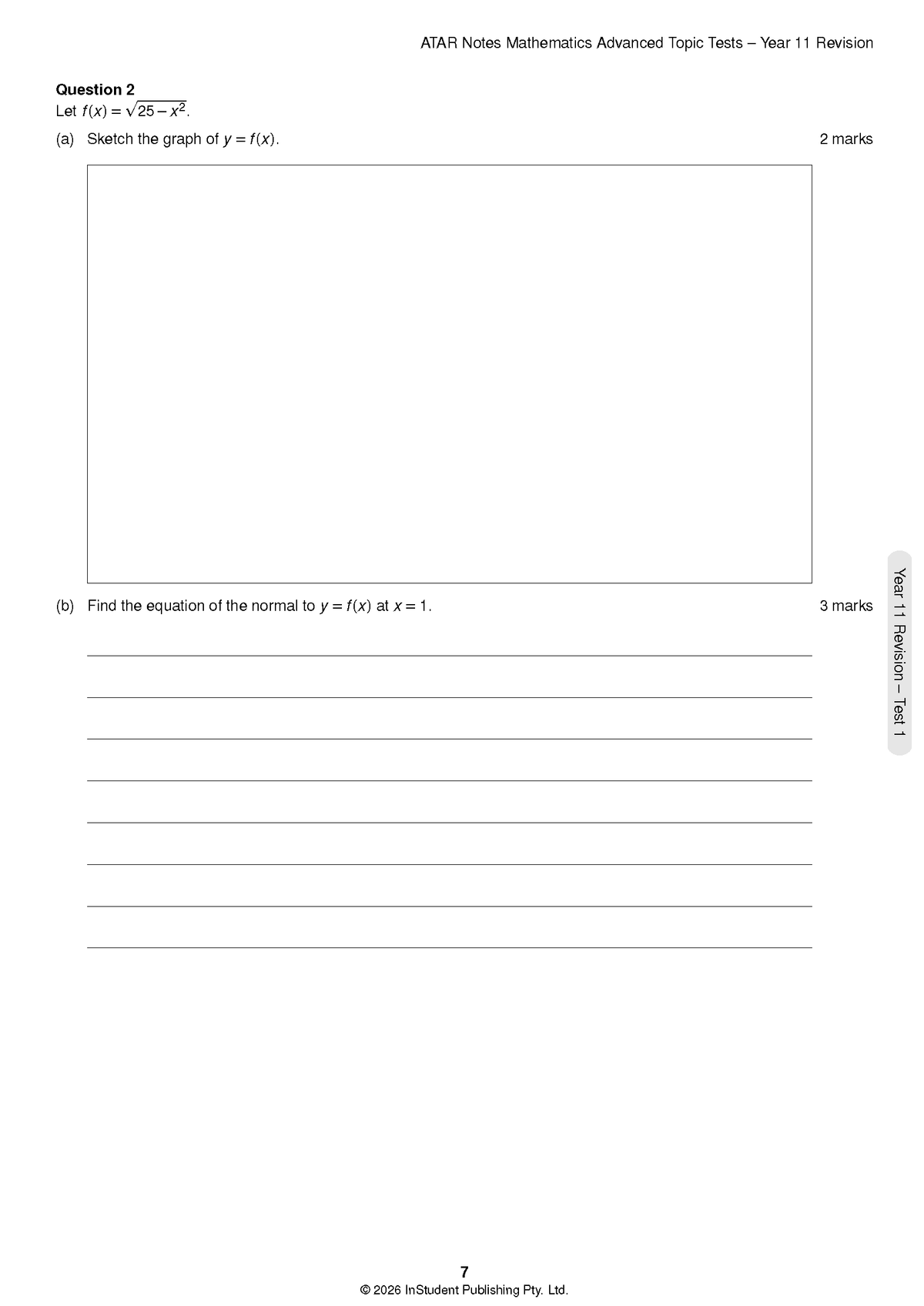 ATAR Notes HSC Year 12 Mathematics Advanced Topic Tests (2026-2029)