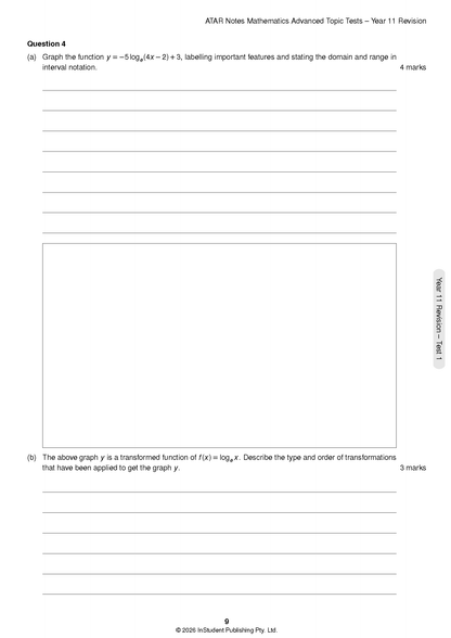ATAR Notes HSC Year 12 Mathematics Advanced Topic Tests (2026-2029)