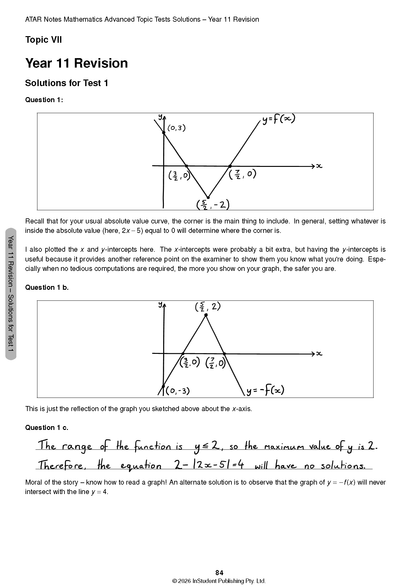 ATAR Notes HSC Year 12 Mathematics Advanced Topic Tests (2026-2029)