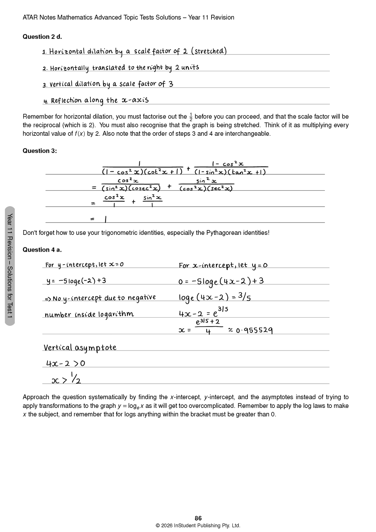 ATAR Notes HSC Year 12 Mathematics Advanced Topic Tests (2026-2029)