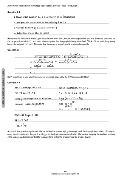 ATAR Notes HSC Year 12 Mathematics Advanced Topic Tests (2026-2029)