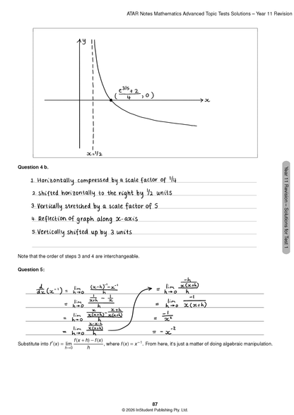 ATAR Notes HSC Year 12 Mathematics Advanced Topic Tests (2026-2029)