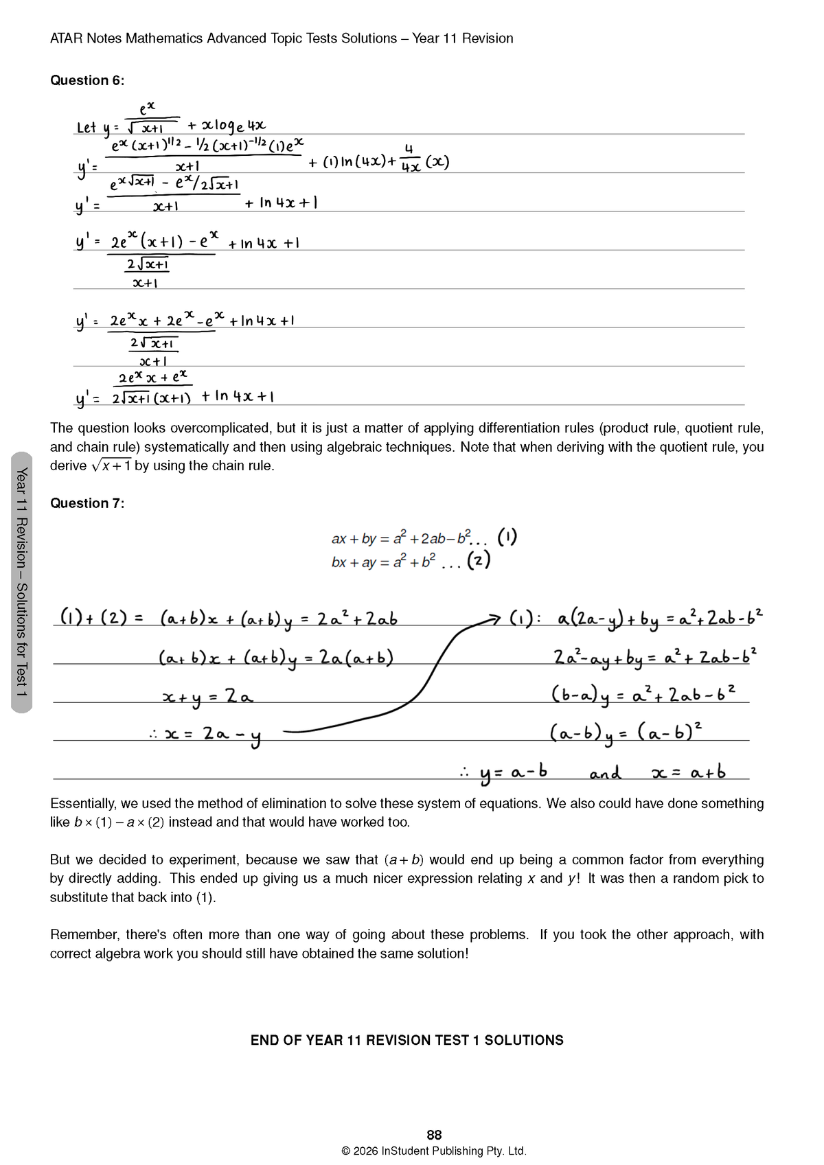 ATAR Notes HSC Year 12 Mathematics Advanced Topic Tests (2026-2029)