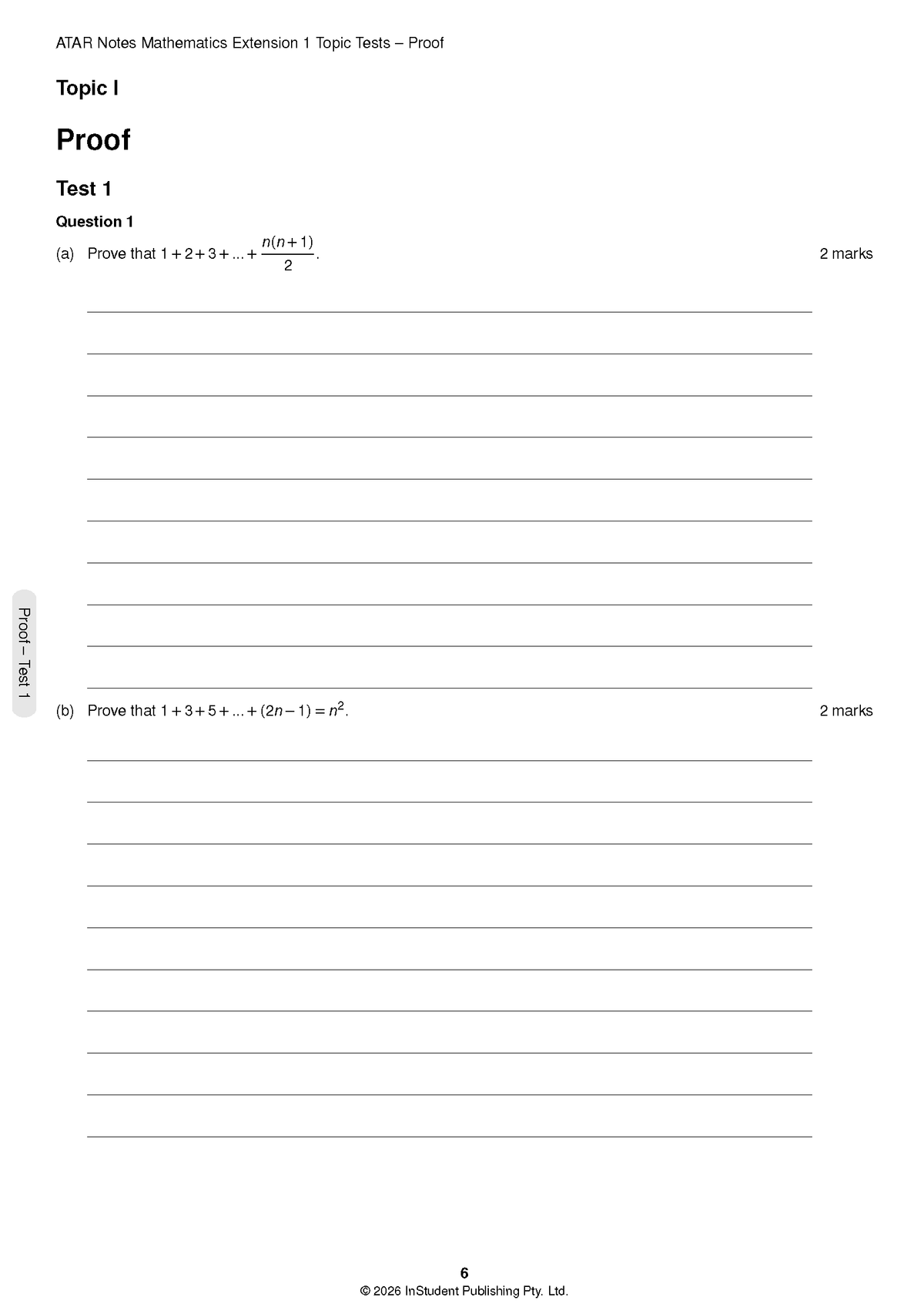 ATAR Notes HSC Year 12 Mathematics Extension 1 Topic Tests (2026-2029)