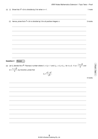 ATAR Notes HSC Year 12 Mathematics Extension 1 Topic Tests (2026-2029)