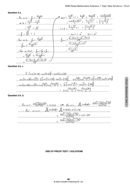 ATAR Notes HSC Year 12 Mathematics Extension 1 Topic Tests (2026-2029)