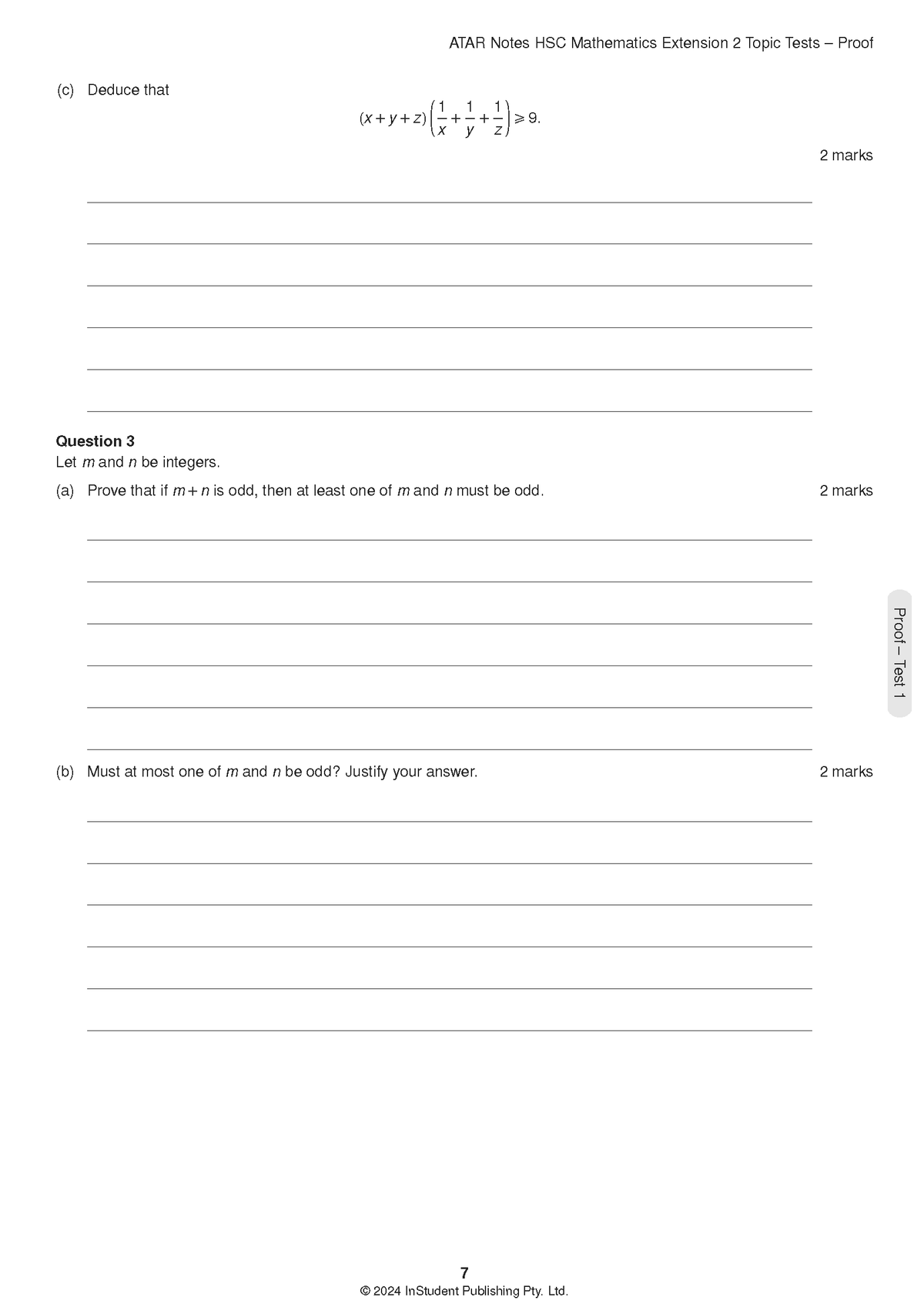ATAR Notes HSC Year 12 Mathematics Extension 2 Topic Tests (2026-2029)