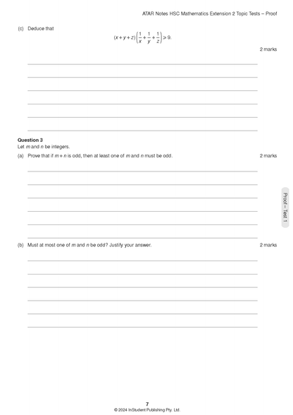 ATAR Notes HSC Year 12 Mathematics Extension 2 Topic Tests (2026-2029)