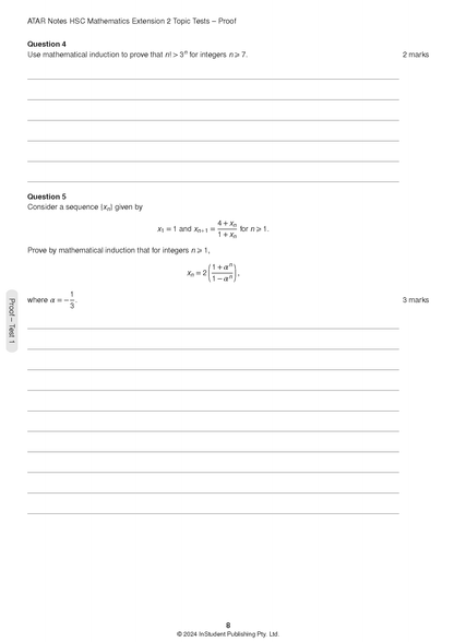 ATAR Notes HSC Year 12 Mathematics Extension 2 Topic Tests (2026-2029)