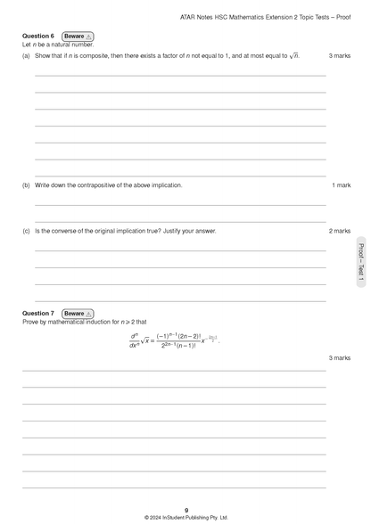 ATAR Notes HSC Year 12 Mathematics Extension 2 Topic Tests (2026-2029)