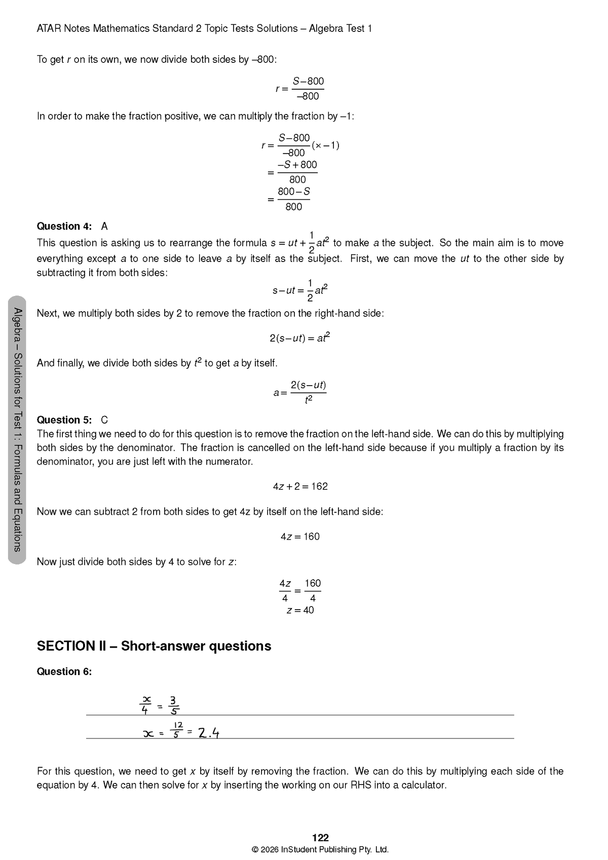 ATAR Notes HSC Year 12 Mathematics Standard 2 Topic Tests (2026-2029)