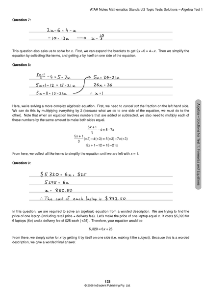 ATAR Notes HSC Year 12 Mathematics Standard 2 Topic Tests (2026-2029)