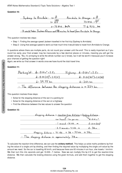 ATAR Notes HSC Year 12 Mathematics Standard 2 Topic Tests (2026-2029)