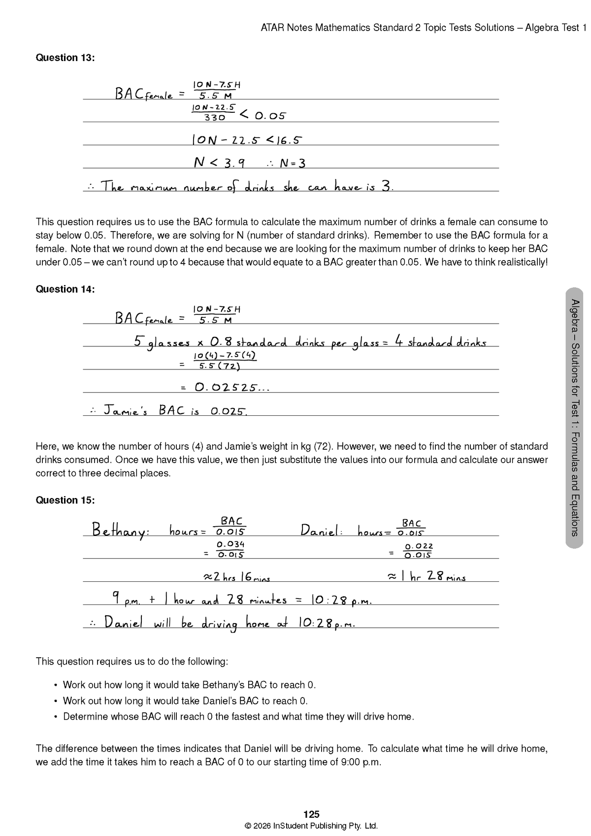 ATAR Notes HSC Year 12 Mathematics Standard 2 Topic Tests (2026-2029)