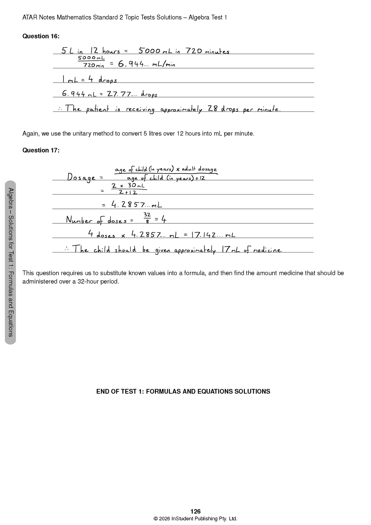 ATAR Notes HSC Year 12 Mathematics Standard 2 Topic Tests (2026-2029)