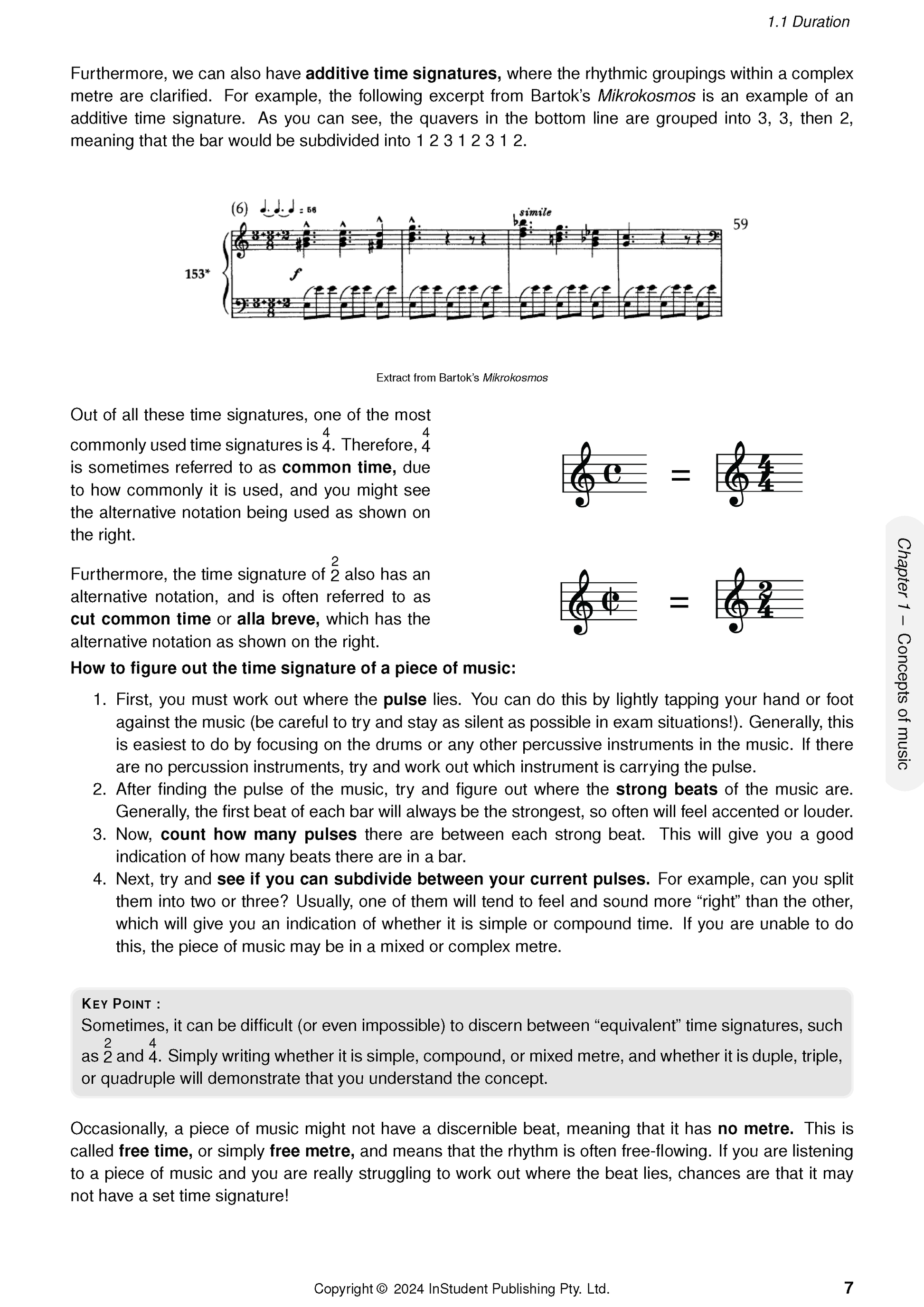 Musical Course Notes by ATAR Notes, showing a cropped white page with black text and musical notation examples.