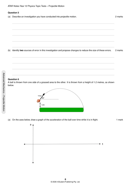 ATAR Notes HSC Year 12 Physics Topic Tests (2026-2027)