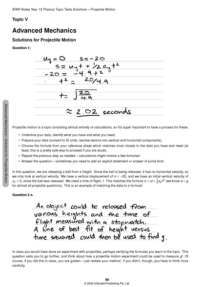 ATAR Notes HSC Year 12 Physics Topic Tests (2026-2027)