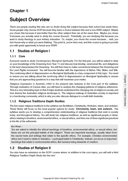 ATAR Notes HSC Year 12 Studies of Religion (SOR 1 and 2) Complete Course Notes (2027-2029)