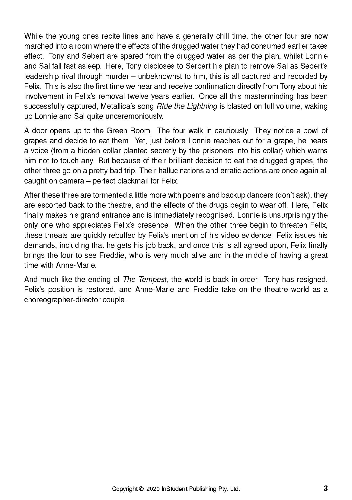Text guide page with multiple paragraphs of black text on a white background, showing page number 3 and a copyright notice.