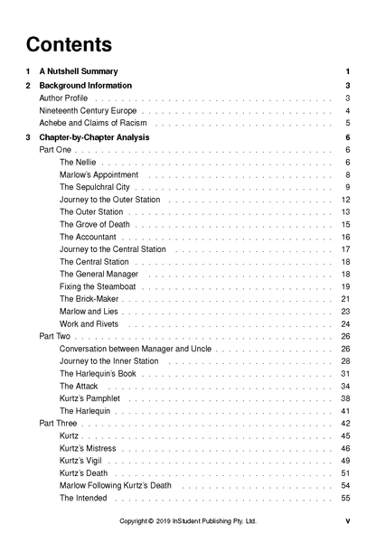 Text Guide by InStudent Publishing Pty. Ltd. displaying a table of contents with chapters and page numbers on a white page.