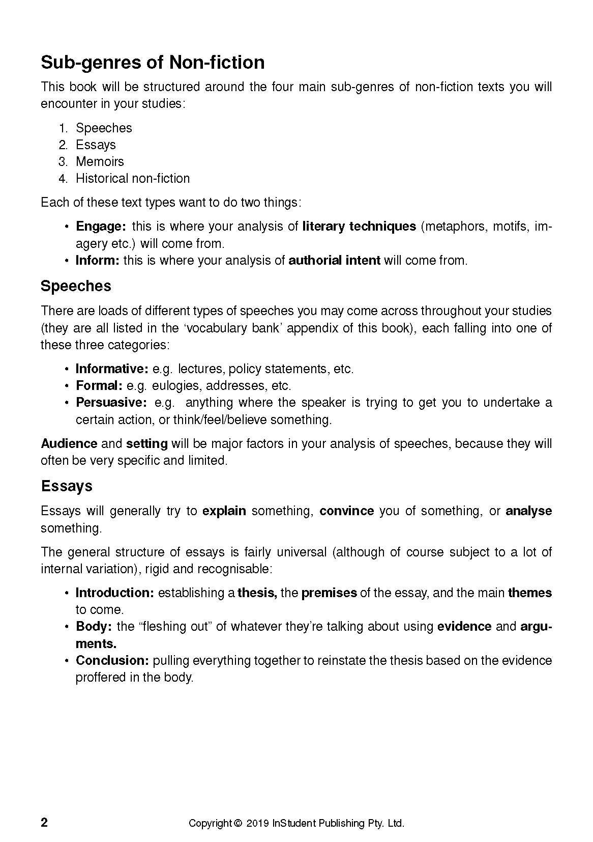 Non-Fiction Analysis Guide by ATAR Notes, showing a page of text explaining sub-genres and analysis methods.