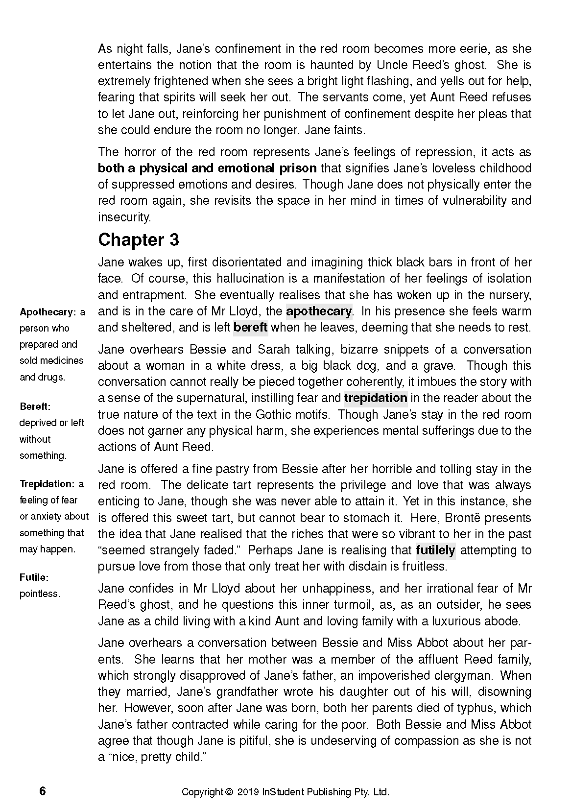 Text guide page with black text and definitions on a white background, featuring Chapter 3 content and page 6.