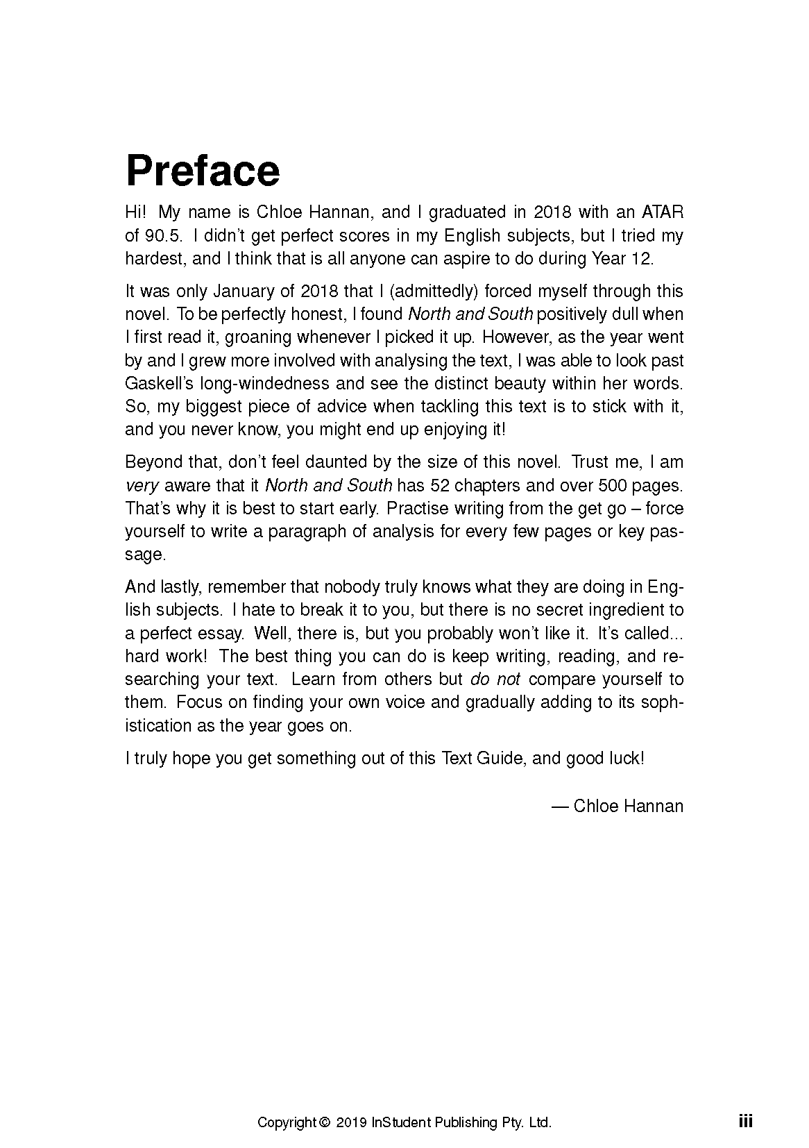 Text Guide page displaying a 'Preface' section with black text on a clean white background.